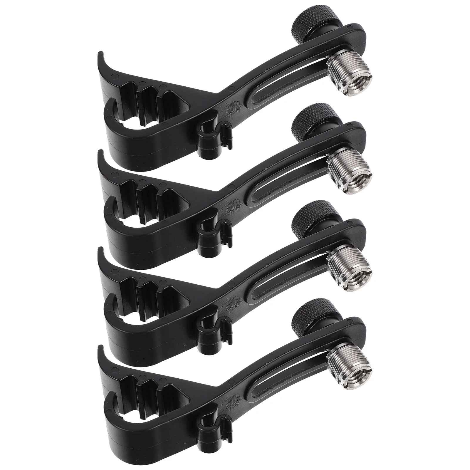 4 Pcs Snare Drum Mic Microphone Holder Anti-shock Clip Clips Alloy Rim Clamp Lifters Shockproof