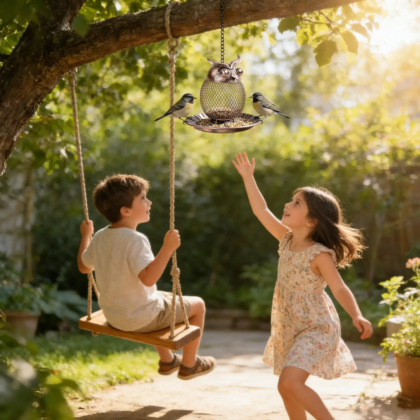 

Кормушки для диких птиц: Милая металлическая винтажная кормушка в форме совы, устойчивая к проникновению белок, большой емкости, для зябликов, синих птиц, воробьев