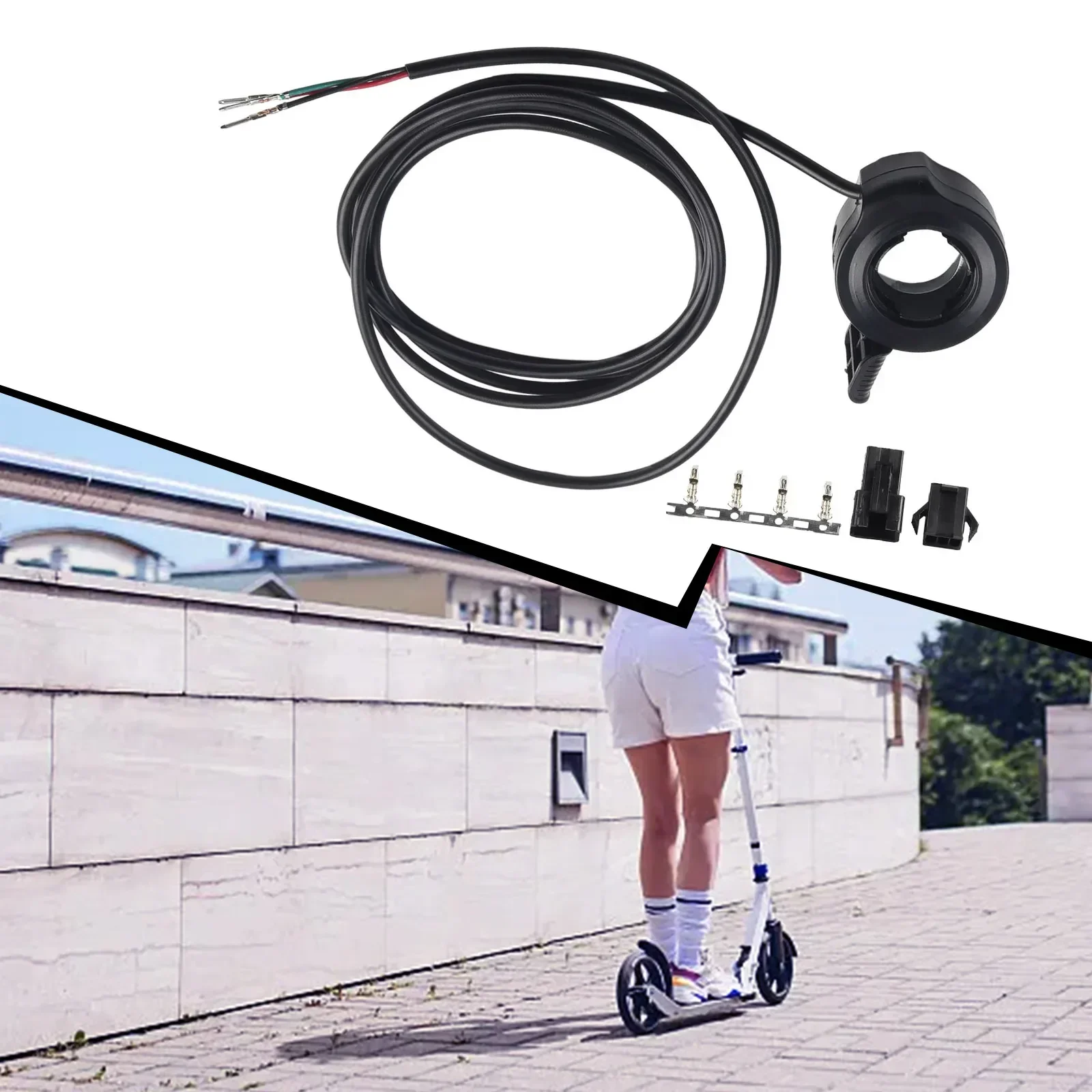 

E Bike Parts Thumb Throttle Outdoor 160cm A15723 Black Electric Bike Electric Scooter Left Right Trigger Throttle