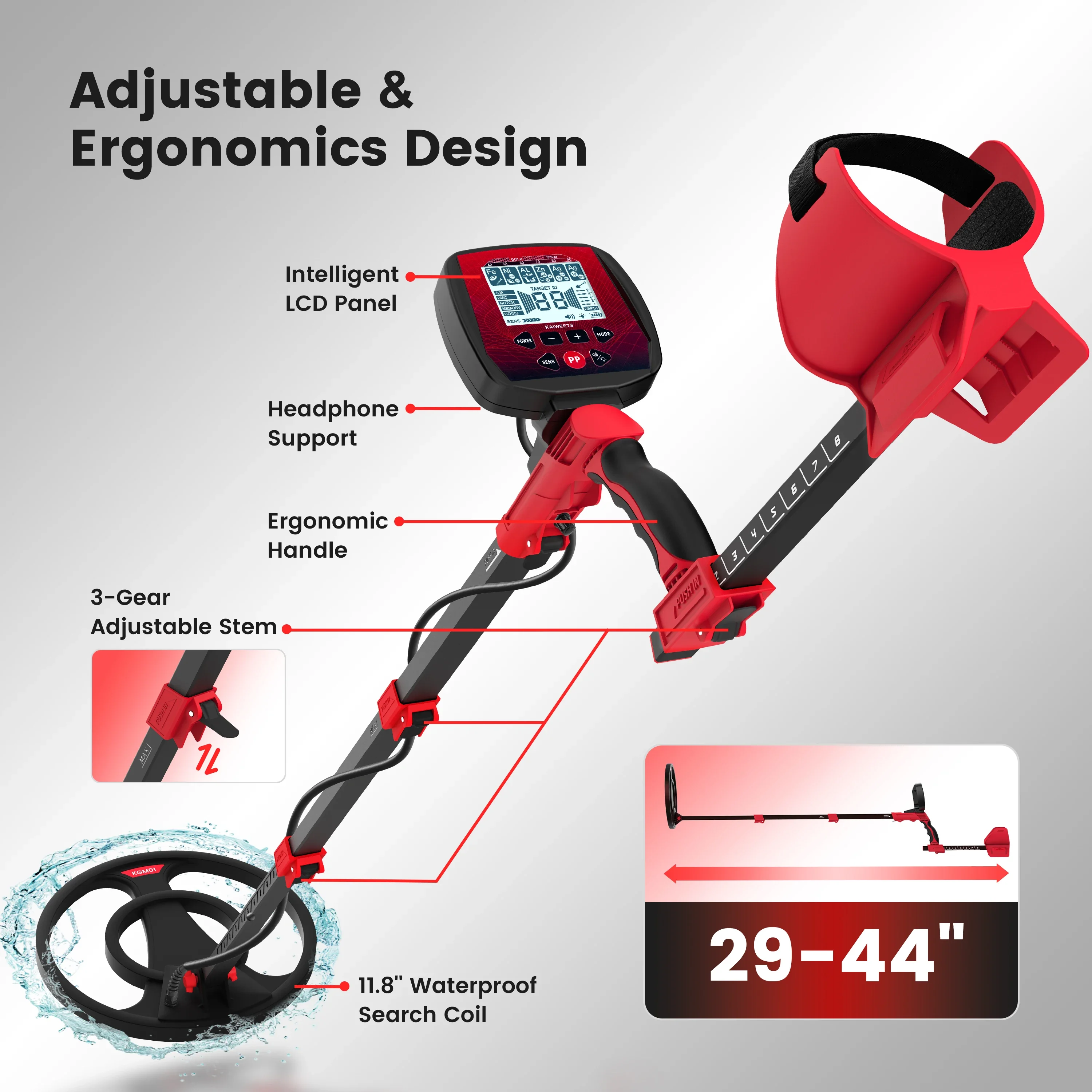 KAIWEETS KGM01 Professional Industrial Gold Metal Detector And Diamond Underground 3D Gold Detector De Metales