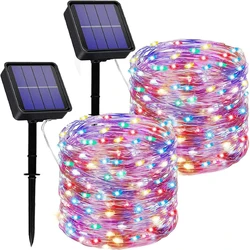 Solar Fairy Lights Outdoor Waterproof Solar String Lights 8 Modes Christmas Copper Wire Lights for Patio Decoration Fairy Lights