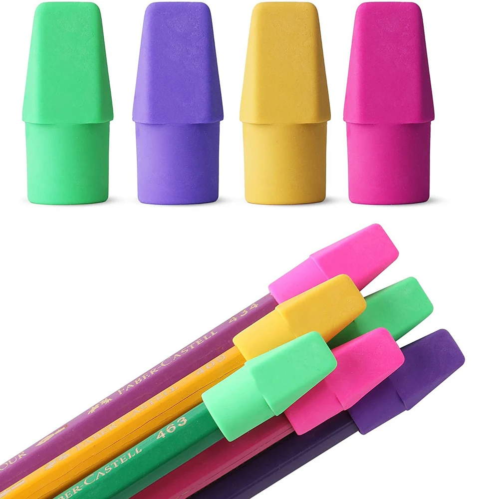 Borrachas Lápis Top Eraser Caps, Estudante Pintura Correção Suprimentos, Papelaria Toppers, 50 pcs