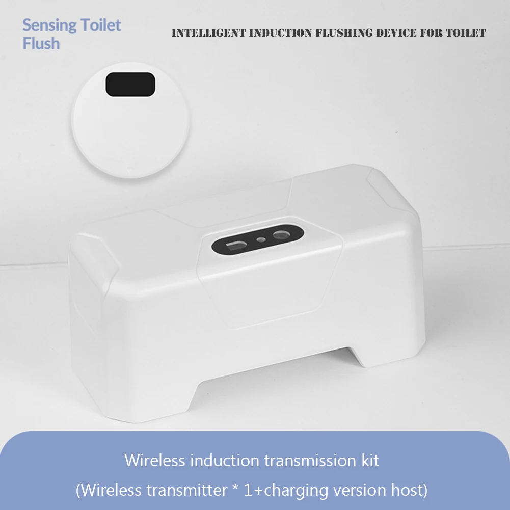 Infrared Induction Toilets Flush Valves Electric Flush Presser IPX5 Waterproof with Wireless Transmitter for Home Hotel Bathroom