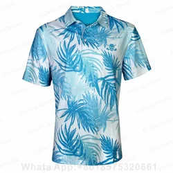 2023 Summer Men Golf Wear Floral Casual Print Fashion Polo Clothing Short Sleeve T-shirt Golf Course Sports Clothing Football