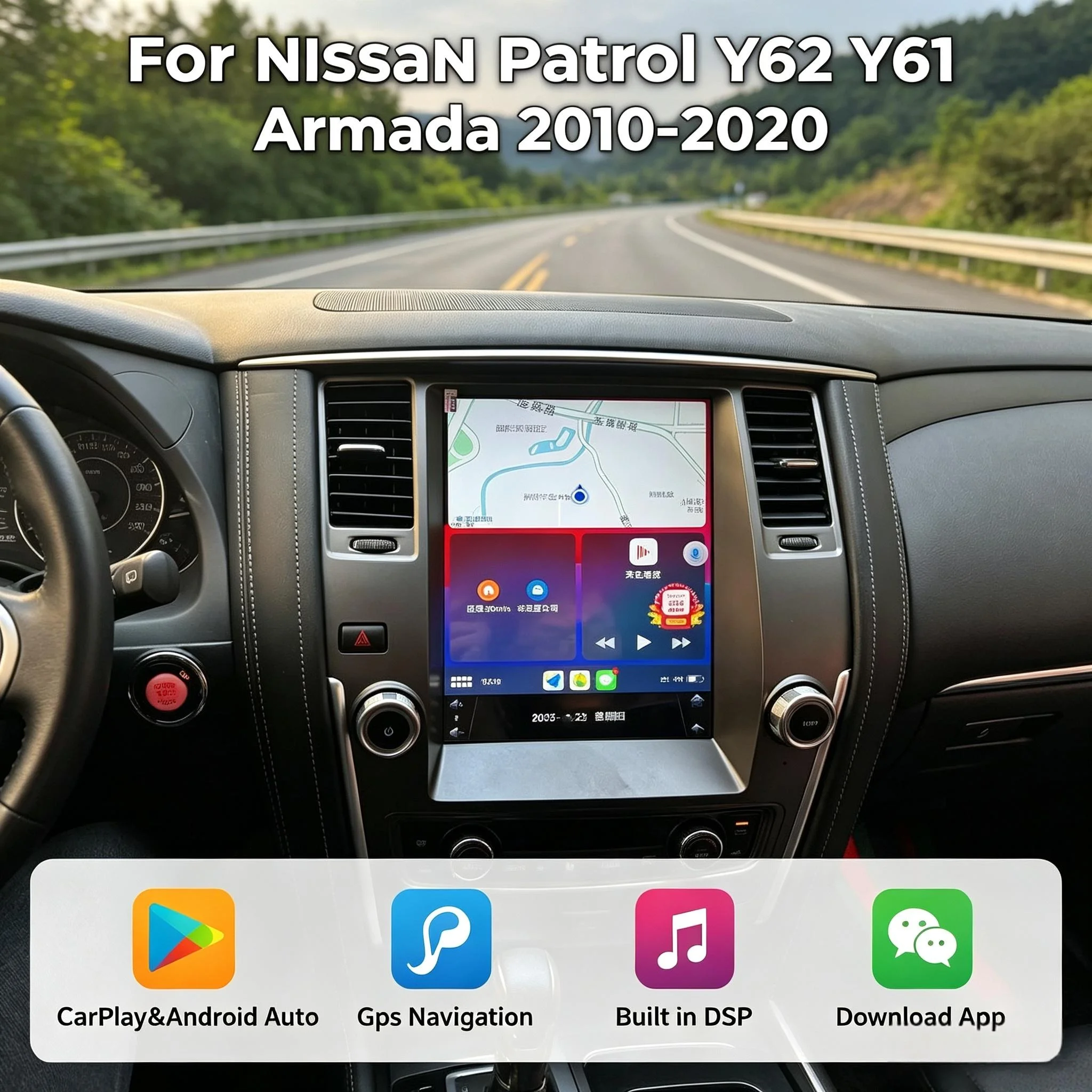 For Nissan Patrol Y62 Y61 Armada 2010-2020 Android Multimedia Video Player Navigation Touch Screen Car Radio Stereo CarPlay Unit