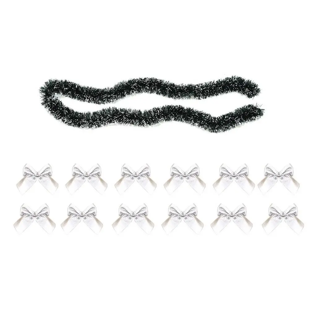 

Xmas Tree Ornaments 200cm Xmas Decor Ribbon Dark Green Hanging Garland Tinsel with Bow Christmas Pendant Stair