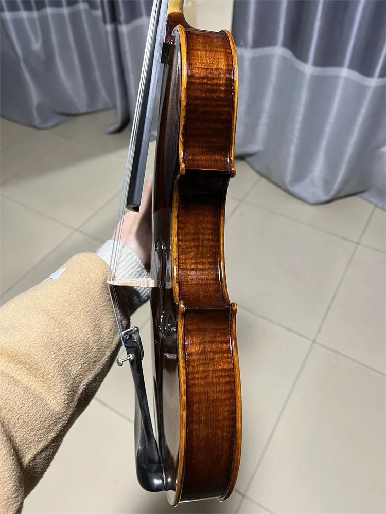 ACTUAL PHOTO Beautiful Flamed Solid One-Piece Back Hand Crafted Cкрипка 4/4 كمان  Fiddle Free Violin Case Bow violin accessories