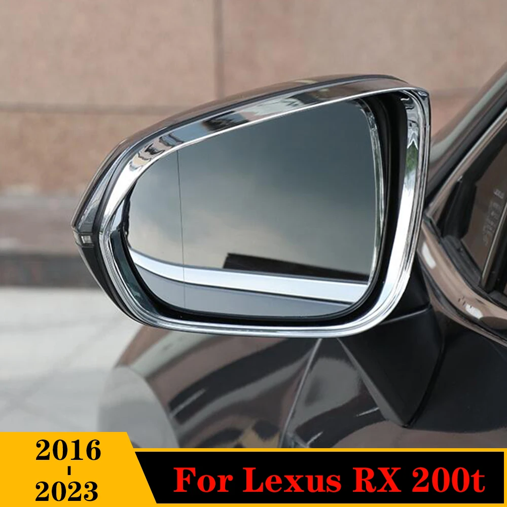 LHD For Lexus RX 200t 300 350l 450h 500h 2016-2023 ABS Chrome Car Rear view mirror block rain eyebrow Cover Trim Sticker Styling