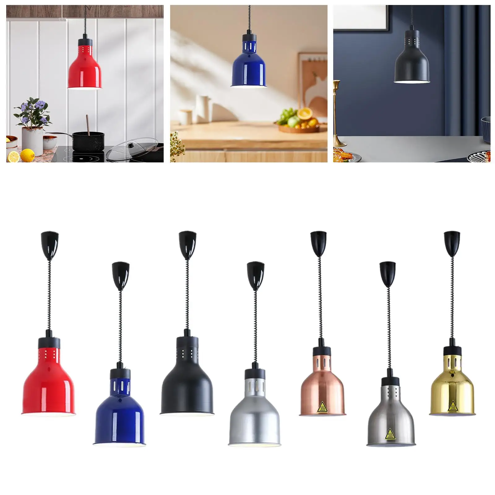 Lampe chauffante rétractable pour aliments, lampe chauffante pour aliments chauds, cafétéria, restaurant frit, jetable