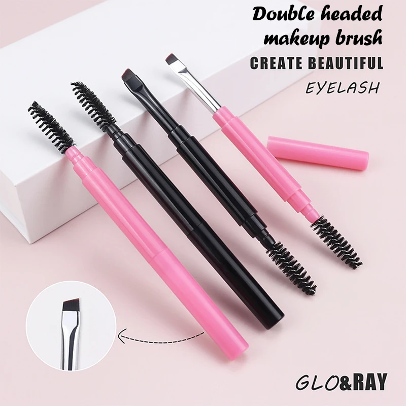 

Portable Double Head Eyebrow Brush Spiral Brush Eye Liner Brush With Cover Makeup Brush Eyebrow Extension Makeup Tool