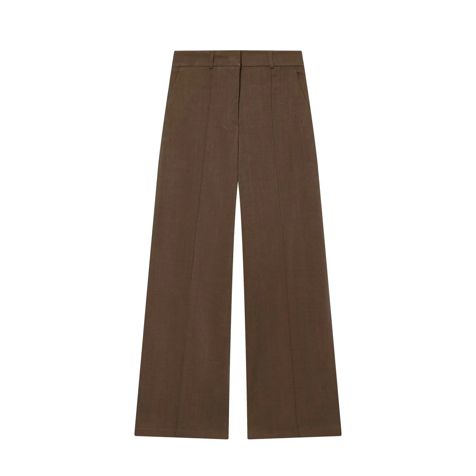 2026 Nieuwe dames minimalistische broek herfst winter casual midden taille zijzak broek vrouwelijke losse mode wijde pijpen broek