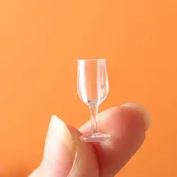 10Pcs/Set Funny Miniature Red Wine Glass 3D Red Wine Glass Model DIY 1:12 Dollhouse Scene Ornament Mini Clear Wine Cup  Gifts