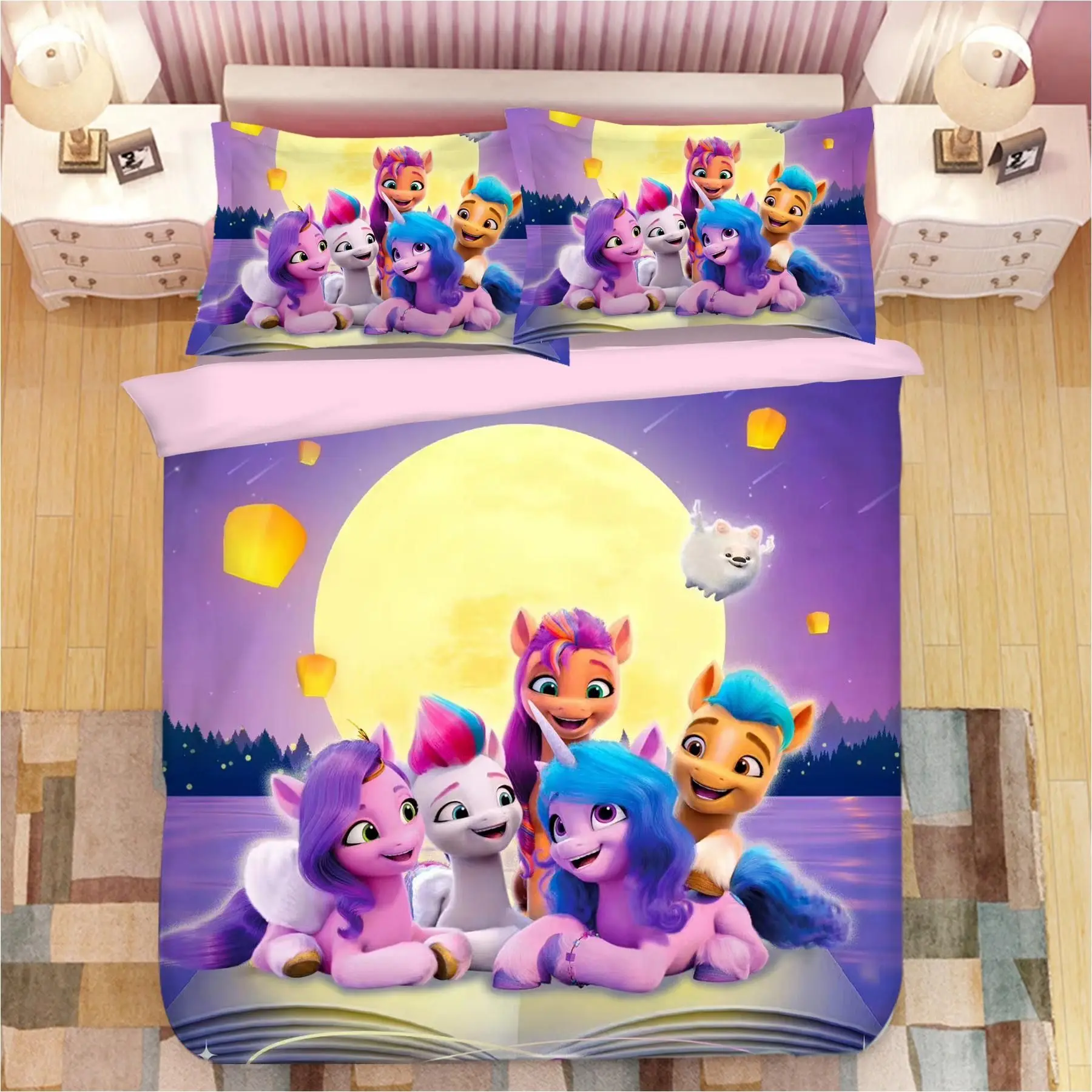 My Little Pony Bedding Sets Comforter Quilt Bed Cover Duvet Cover Pillow Case 2-3 Pieces Sets Kids Adult Bedroom Decor