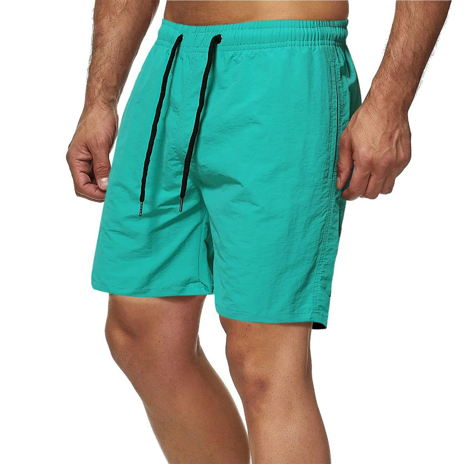 Herren Shorts Sommer lässig Classic Fit Kordel zug Strands horts mit Taschen Mode elastische Taille einfarbige gerade Shorts