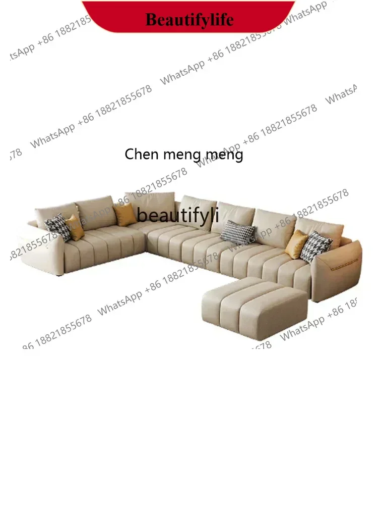 z183  Leave-in technology fabric sofa living room modern light luxury U-shaped corner large apartment Italian piano key combinat