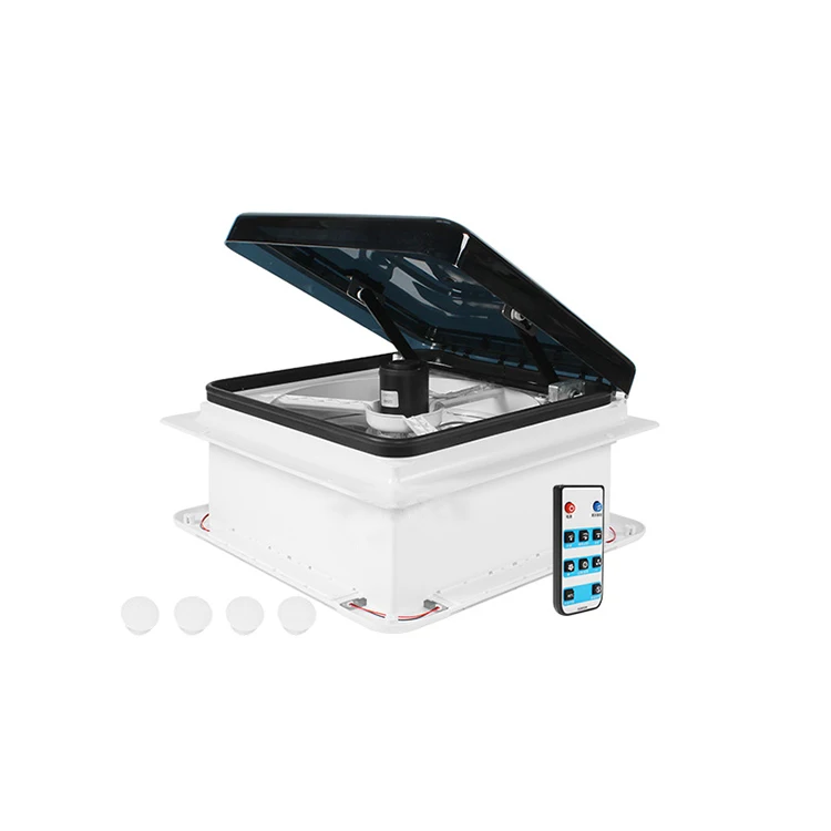 RV Electric Roof Hatch 12V DC Two-way Ventilation Camper Trailer Motorized Exhaust Fan Roof Vents