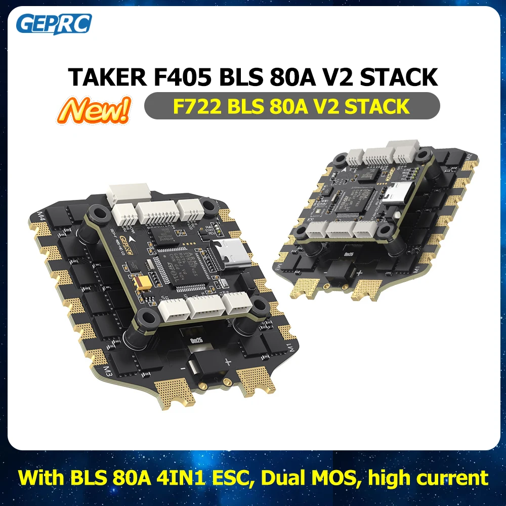 GEPRC TAKER F722/F405 BLS 80A V2 Stack H80_BLS 80A 4IN1 ESC 16MB Black Box XT60 Play with 42688-P Gyroscope for Racing FPV Drone