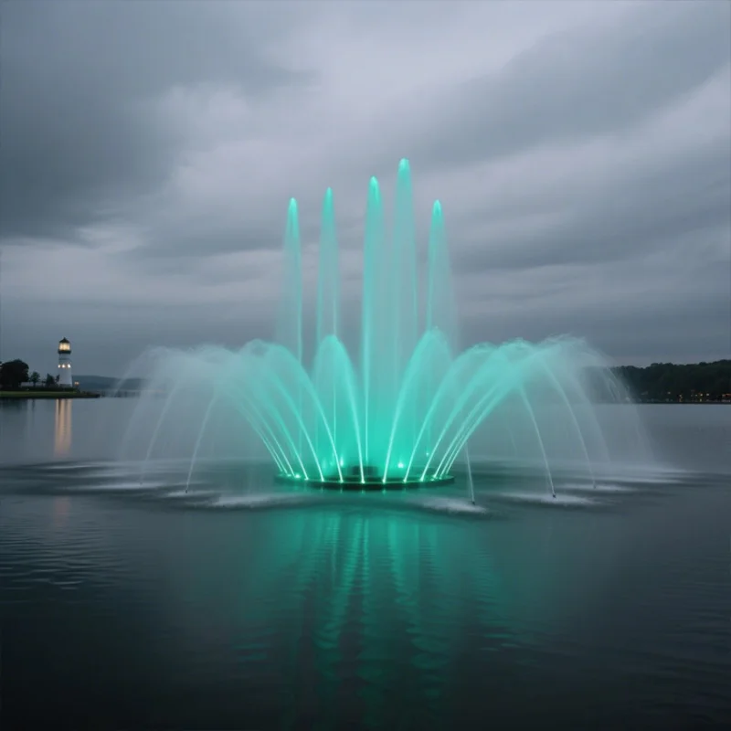 custom.Guangzhou Fenlin Commercial Modern Flower Shape 304 Stainless Steel Dancing Musical Fountain Multicolored LED Lights