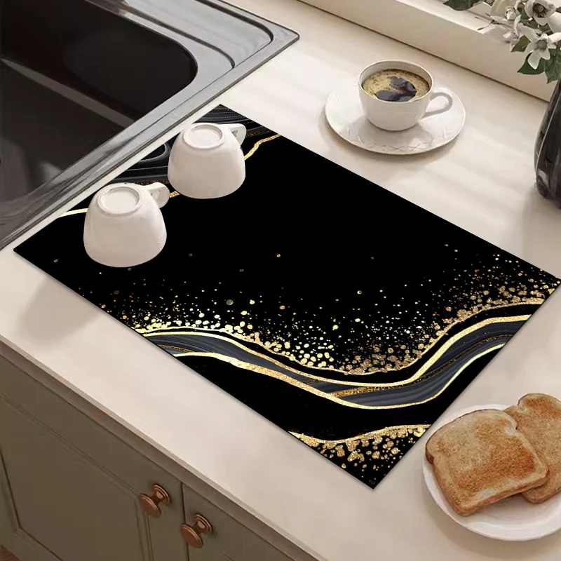 Kitchen Super Absorbent Mat Coffee Machine Dish Draining Mat Kitchen Faucet Placemat  Antiskid Tableware Mats Table Decor 식기 매트