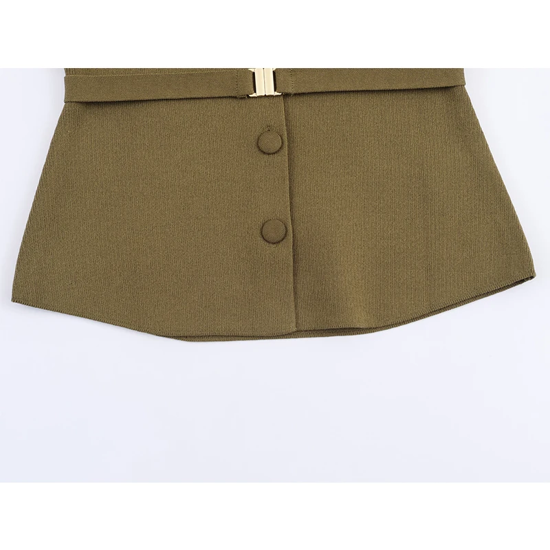 YENKYE Chic Elegant With Belt Knit Cardigan For Women Single Breasted Lapel Collar Slim Commute Outerwear Spring Autumn Outfits