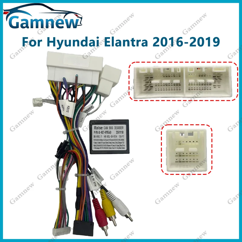 Car Audio 16PIN DVD Player Power Calbe Adapter With Canbus Box For Hyundai Encino IX35  KIA K3 K5 Stereo Plug Wiring Harness