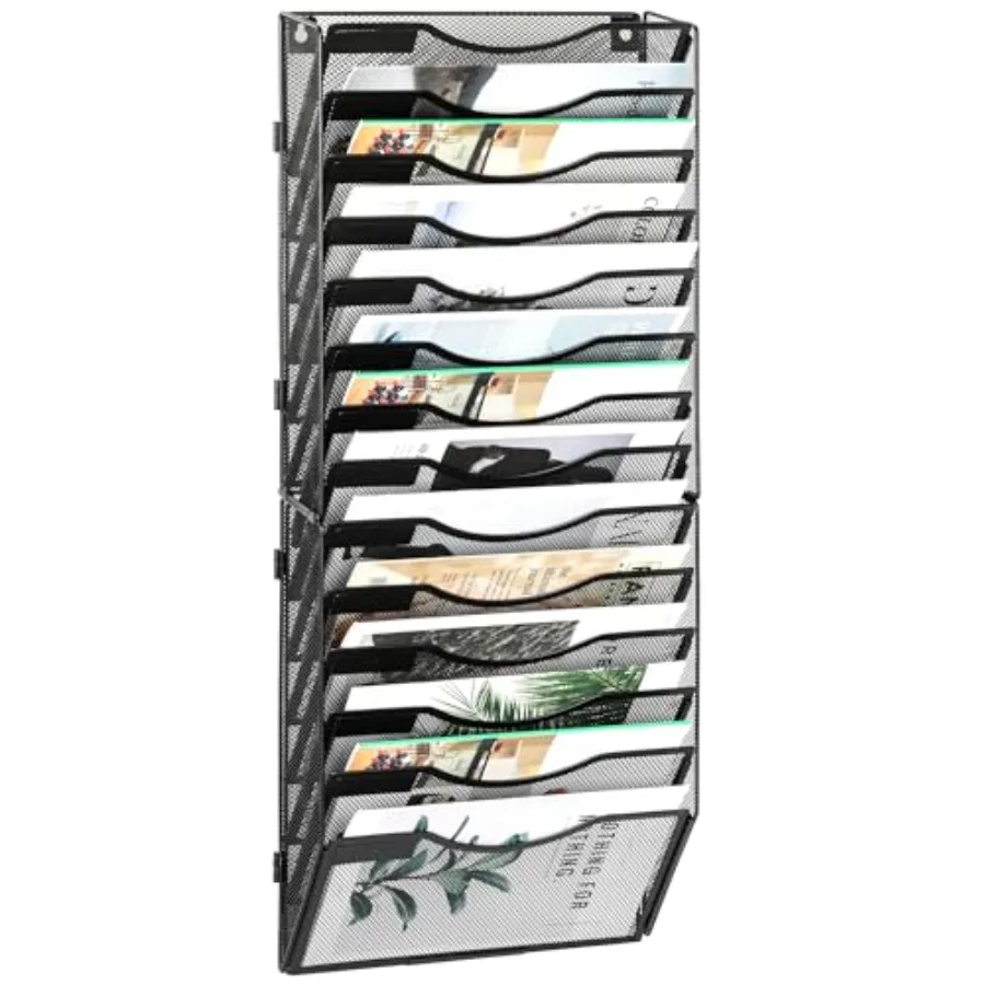 

Настенный органайзер для документов, сетчатый, настенный держатель для бумаг, подвесной органайзер для папок с местом для именной таблички, для дома и школы