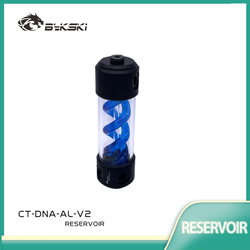 

Bykski T Cylindrical Reservoir Multicolored Spiral DNA 190mm /260mm Aluminum Alloy Cover Water Cooling Tank CT-DNA-AL-V2