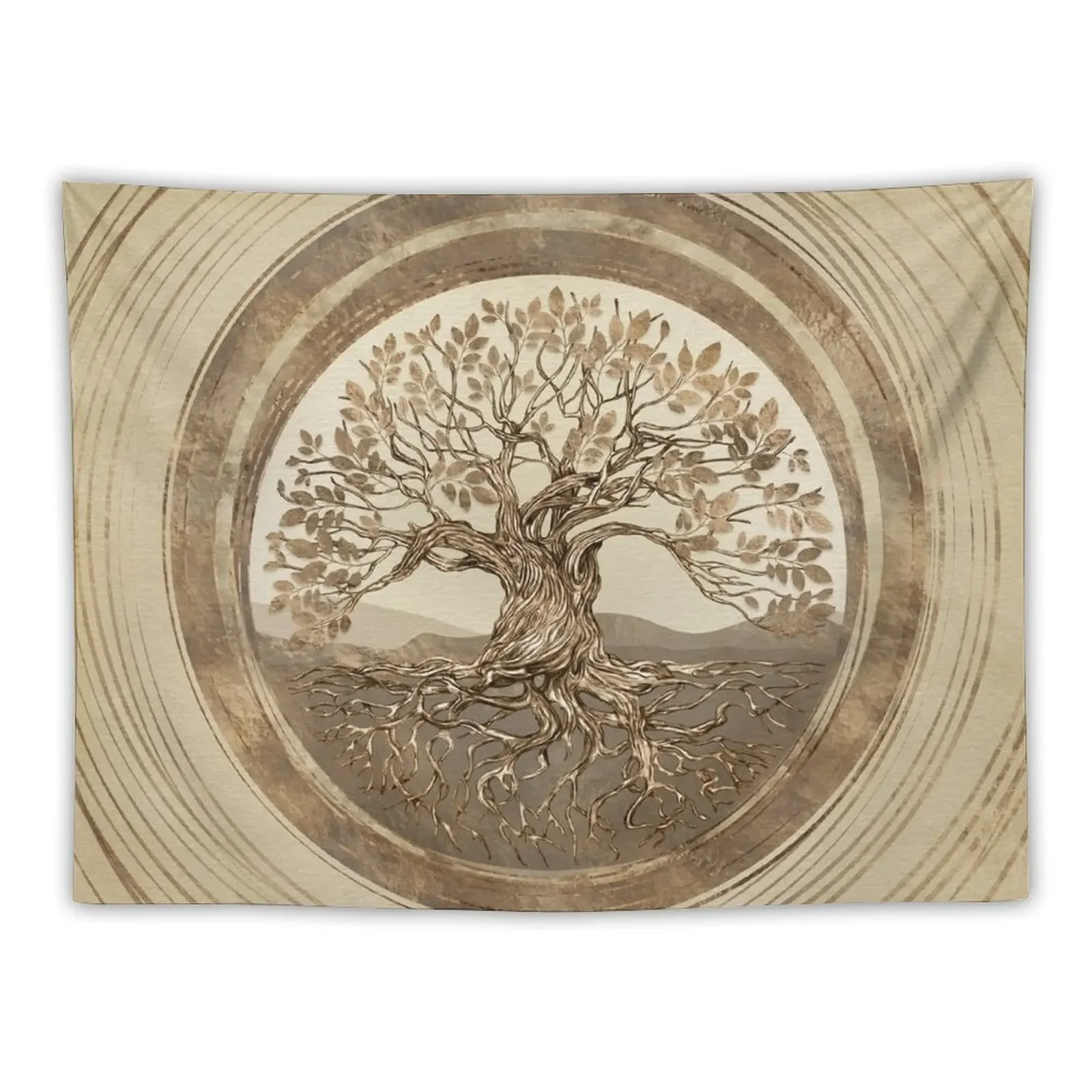 Tree of life -Yggdrasil Pastel Gold Tapestry Room Decor For Girls Home Decoration Accessories Tapestry