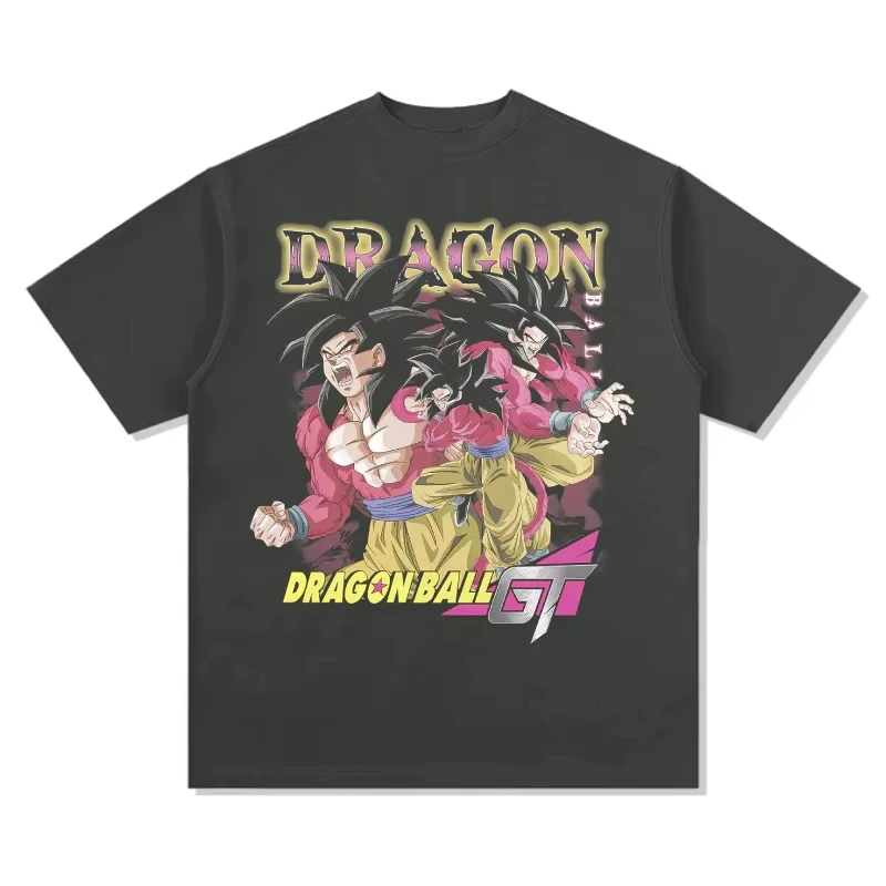 2026 New Hot Summer Dragon Ball GT Oversized T-shirt High Quality Goku Super Saiyan 4 Print Unisex Retro Casual Gym Tee view 2