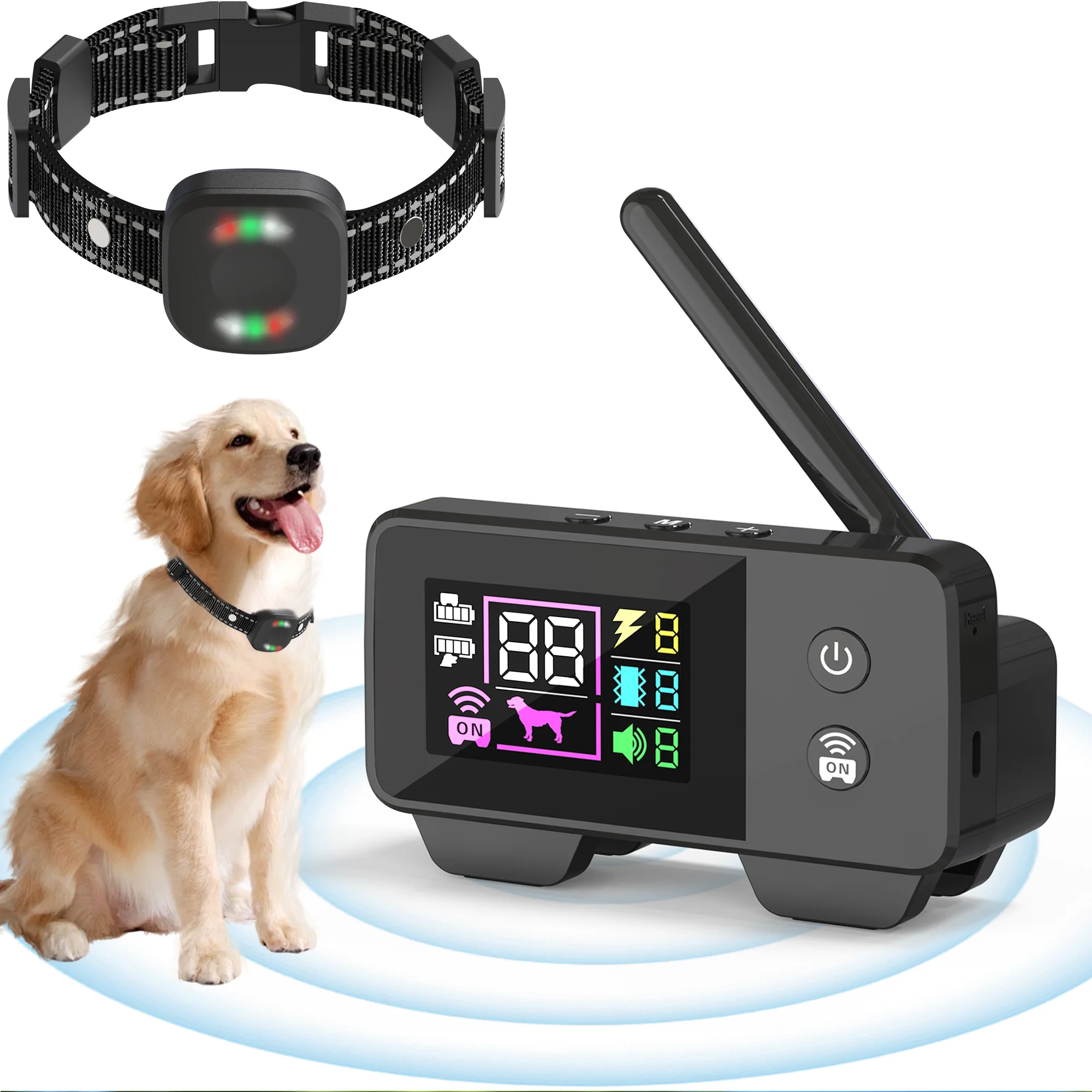 200 m kabelloser wiederaufladbarer Elektrozaun fr Hunde, IP68  wasserdichter Piepton + Schock-Trainingsmodus, Sender- und  Halsband-Kombination - AliExpress 15