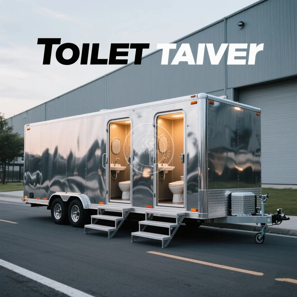 

Luxury Restroom Toilets and Shower Outdoor Bathroom Trailer Toilet Mobile Portable Toilet Trailer with Baby Diaper Changing