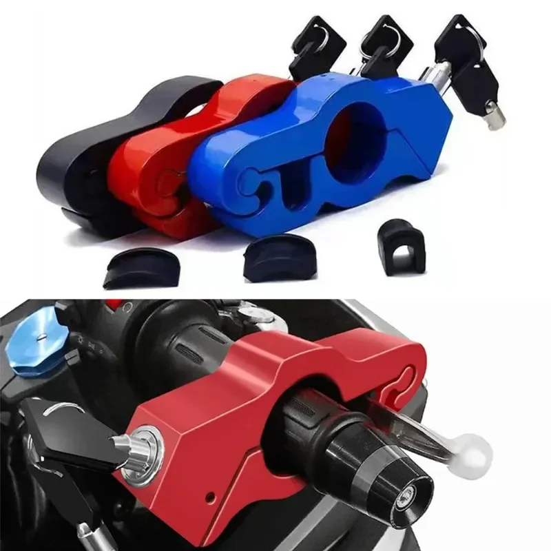 Motorcycle Handlebar Lock Handlebar Brake Handle Solid Lock Imitating Steal Lock Pull Rod ATV Dirt Street Bikes Anti Theft