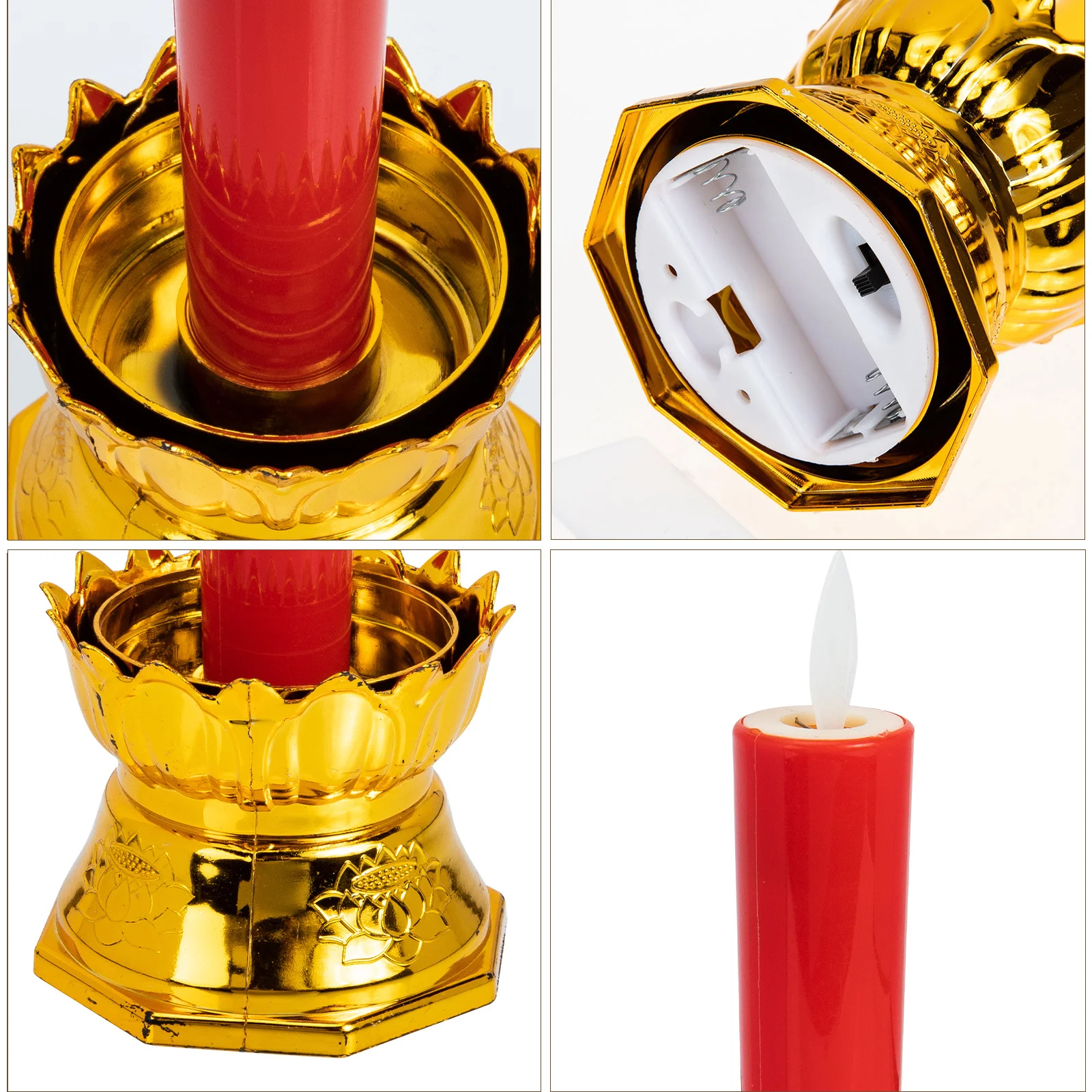 2pcs Led Lights Smooth Plastic Decorative Lamp Lamps For Home Buddha Gift Lotus Light Decoration