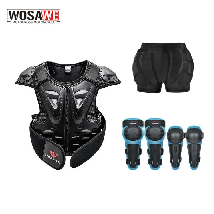 

WOSAWE Children's Armor Vest Knee Pads Hip Protector Spine Chest Protection Equipment Motocross Skateboard Kids Protective Gears