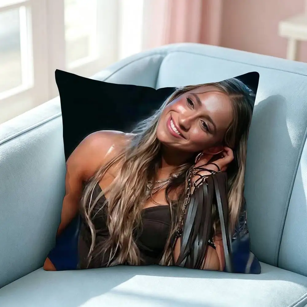 New Generation Pop Singer Tate Square Double-Sided printed Pillow Case Bedroom Bedside Pillow Sofa Cushion Cover