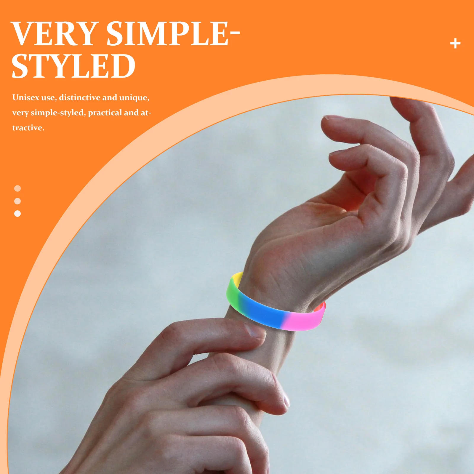 

20 Pcs Wristbands Bracelets Colorful Elastic Rainbow Woven Unisex Fashionable Durable PracticalHand Accessory Events