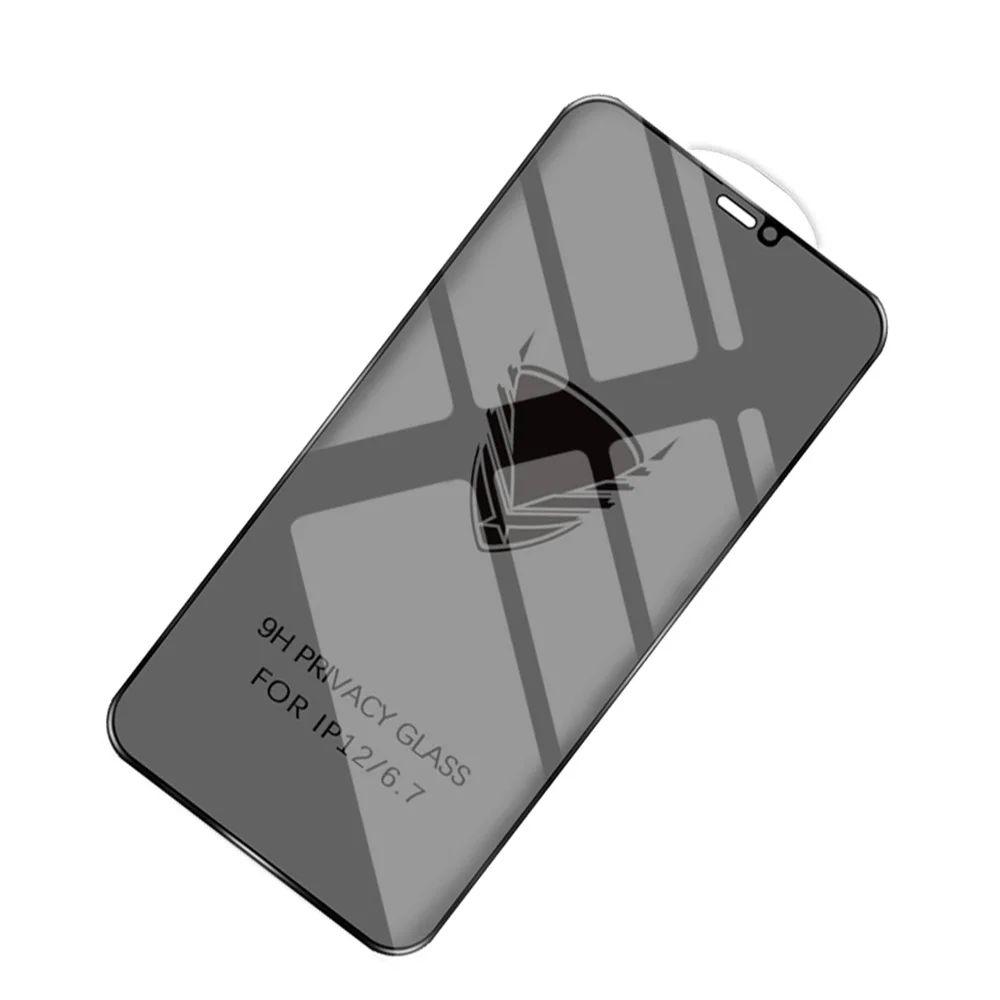 For iPhone 15 14 Pro Max Anti Spy Tempered Glass 4pcs Golden Armor Privacy Protector 13 12 11 Screen Full Glue X XR XS 7