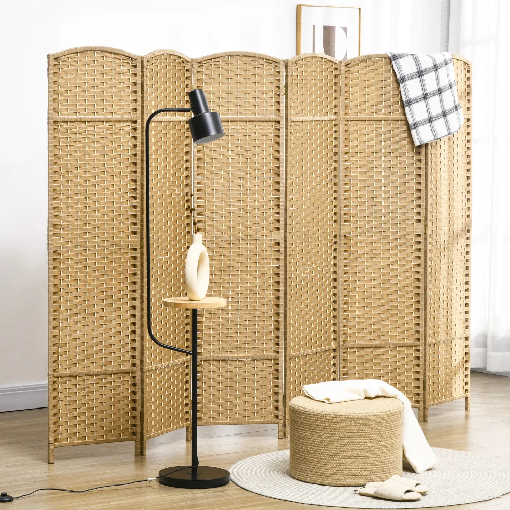 Paravent 6 pièces 240 x 170 cm, séparateur de pièce, cloison en bambou, pliable, paravent, écran de séparation pour salon, nature |