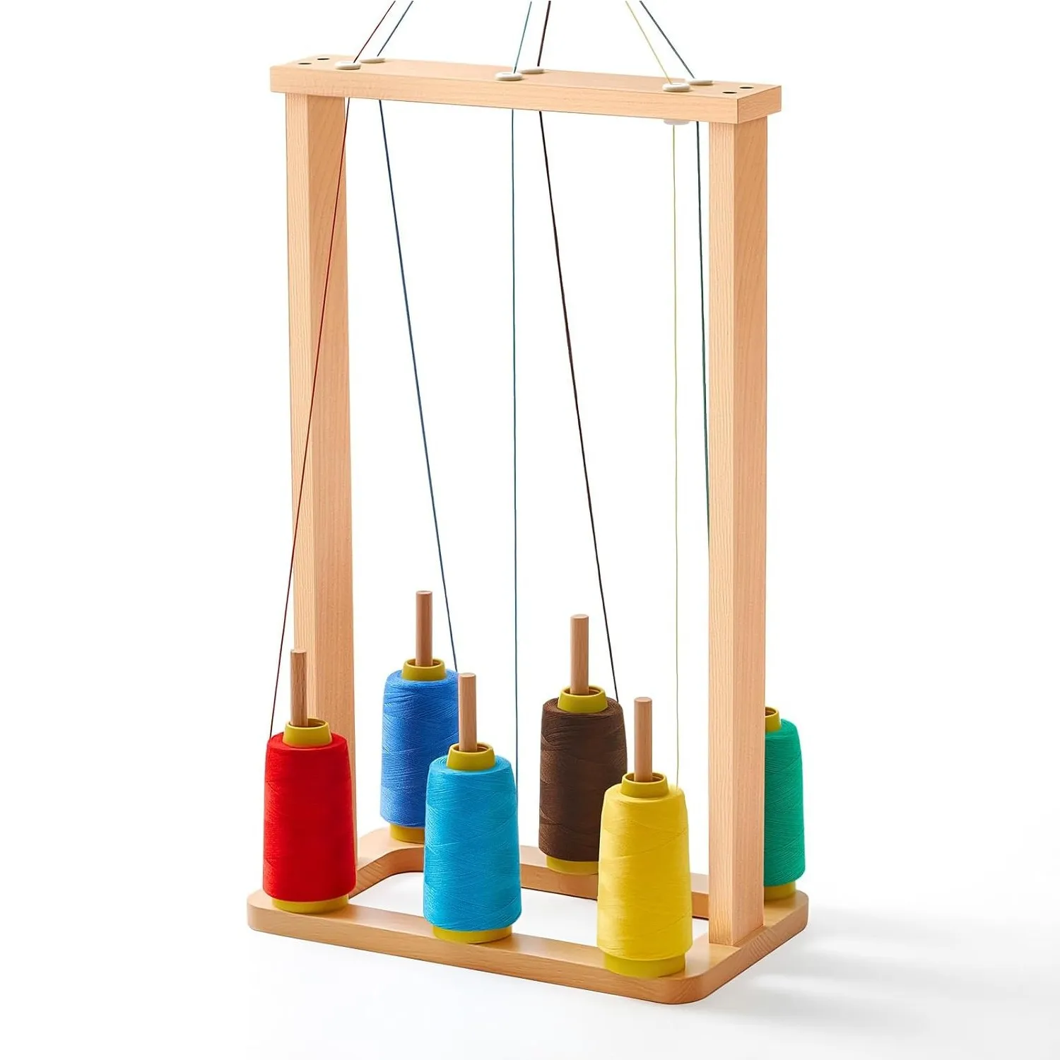 Wooden Yarn Holder Tabletop Spool Yarn Frame, Wool Yarn Stand, Knitting Tools Storage Rack, Gift for Knitting Enthusiasts