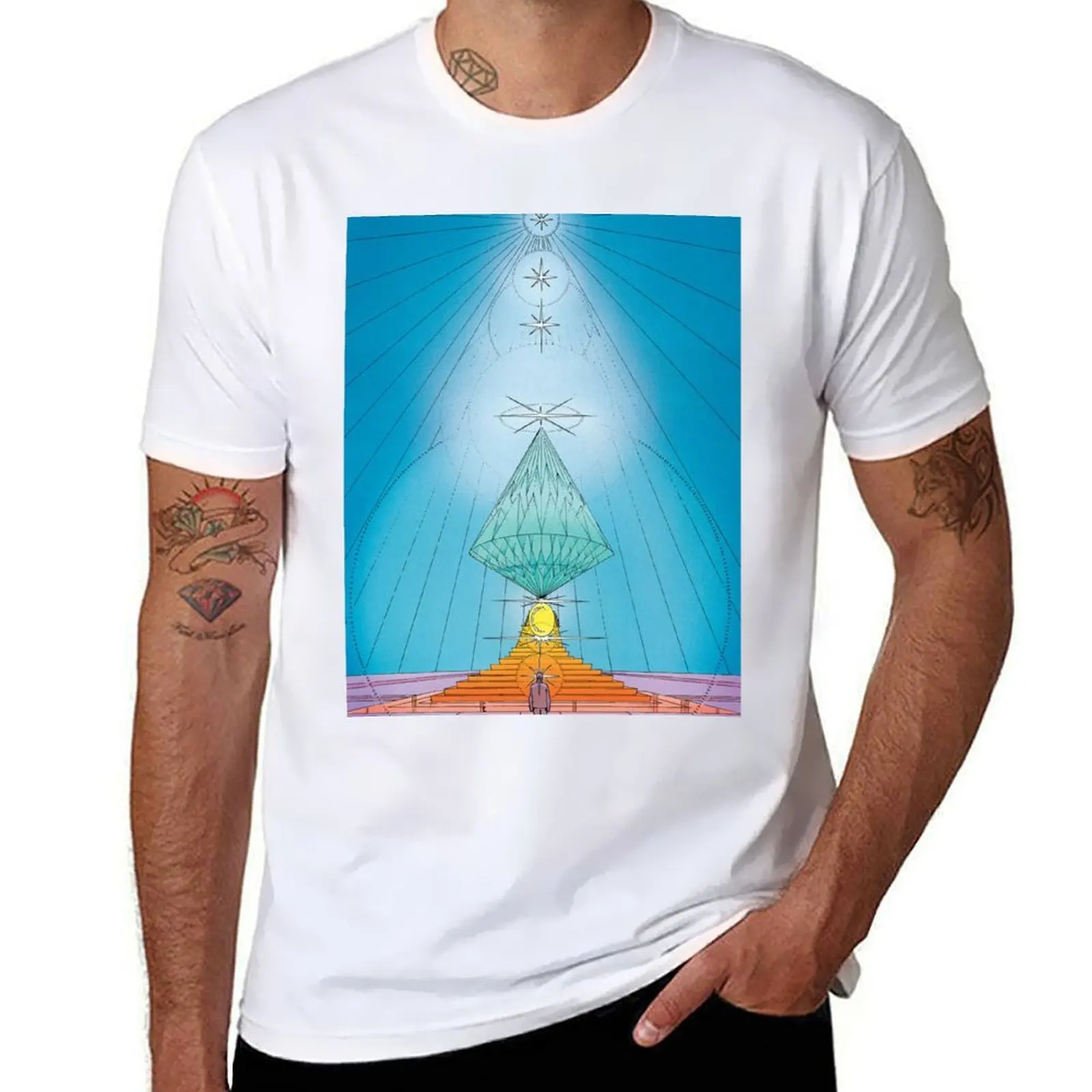 

the world of edena,star,god,comic,moebius,stel,trascendence,psychadelic T-Shirt cotton t shirts man 100% T-Shirt