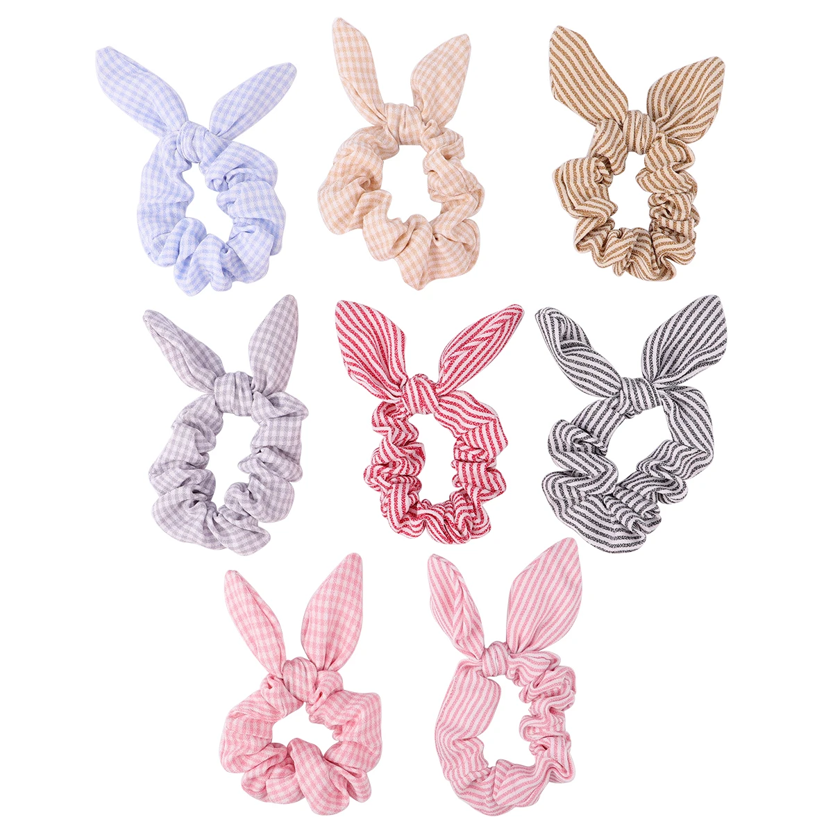 

8 Pcs Soft Wrap Elastic Bowknot Ponytail Holder No Crease Bowknot Stretch Hair Decorations Gifts
