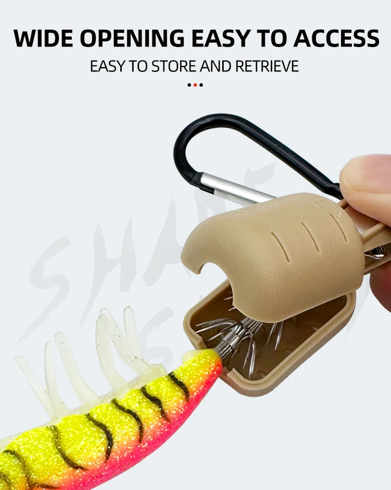 ShareShark 6er-Set Neue Tintenfisch-Laternenköder-Schutzhüllen, Angelhakenabdeckungen, Tintenfisch-Regenschirmköder-Hüllen mit Karabiner, Angelzubehör – Detail 5