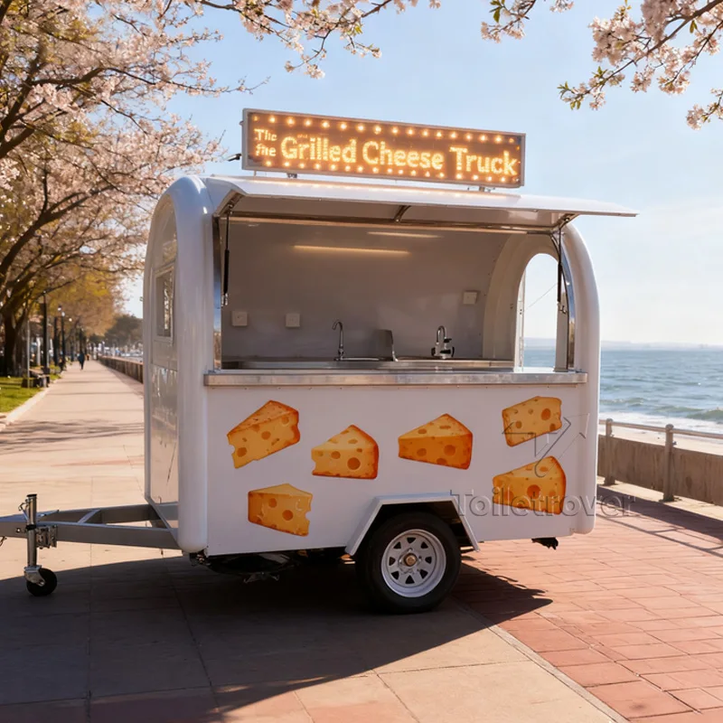 

Mobile Food Truck Drivable Waffle Ice Cream Gyros Chips Churros Jacket Potato Qingdao Mobile Food Trailer with Full Kitchen
