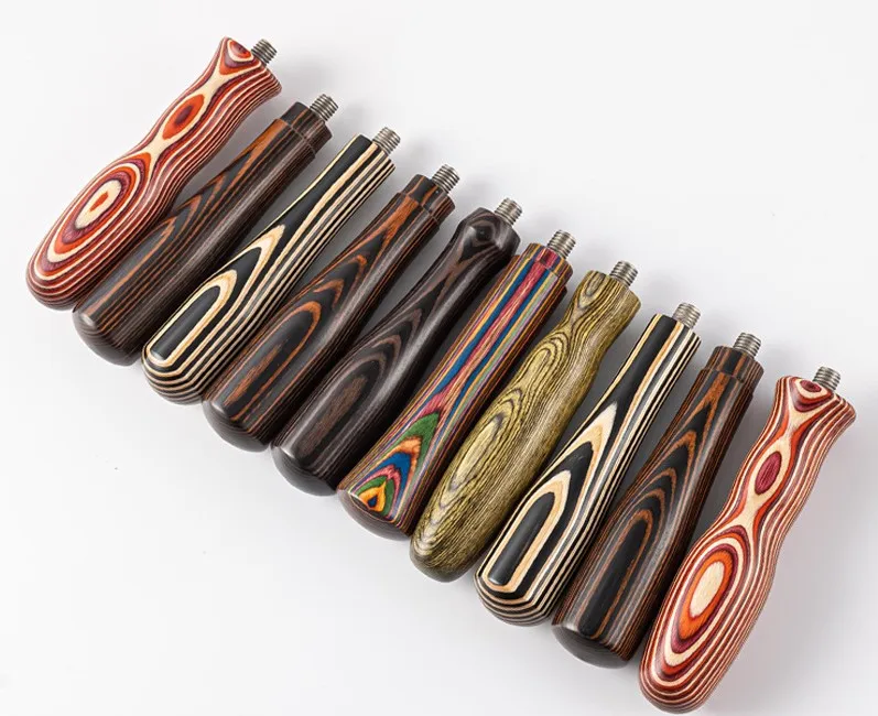 Colorful wood splicing coffee machine handle, multi specification technology wood coffee modification handle, coffee handle