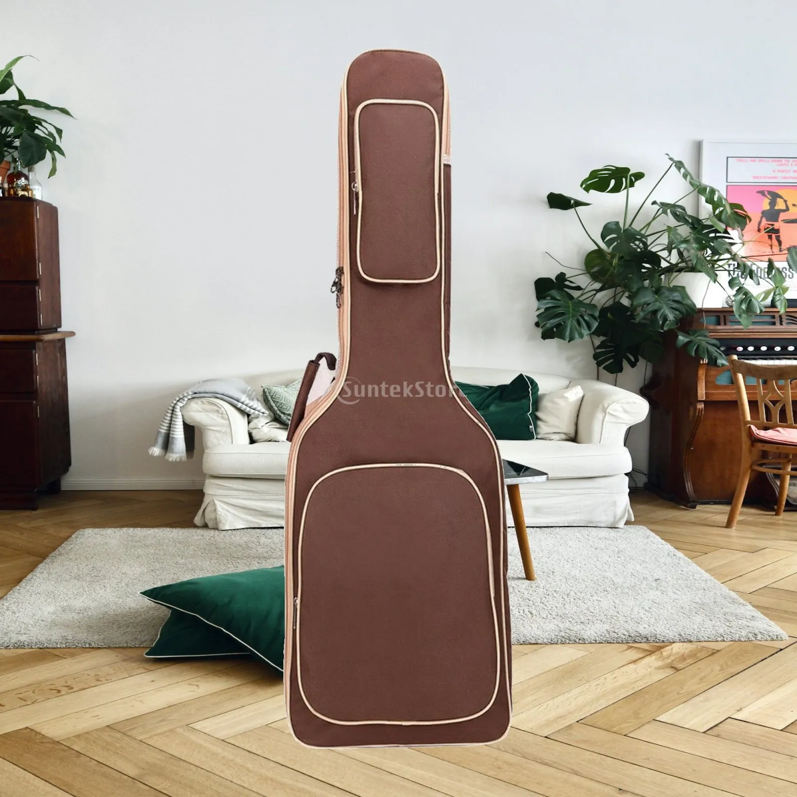Padded Electric Guitar Gig Bag with Front Pocket for Picks Cables and Tuners