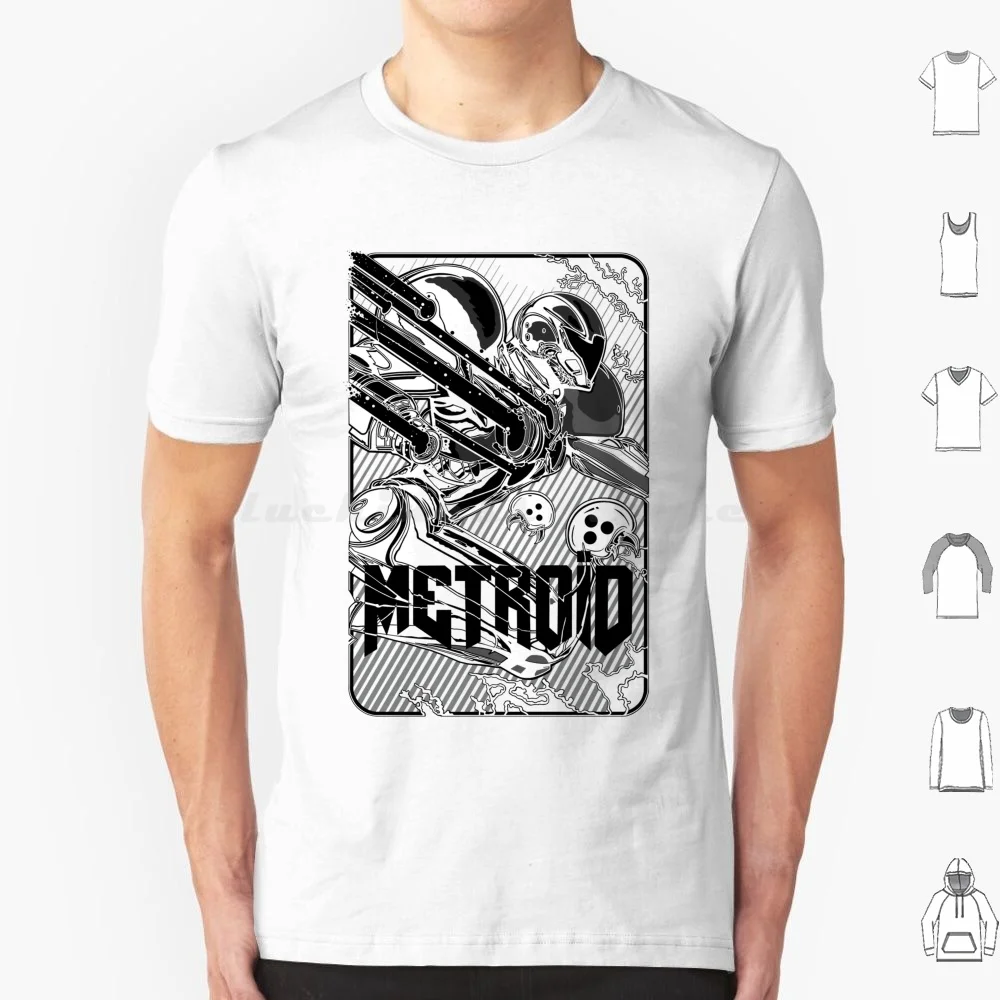 Metroid T Shirt 6xl Cotton Cool Tee Metroid Samus Plow Retro Old School Classic Nes Snes Galaxy Comics Space Super Metroid