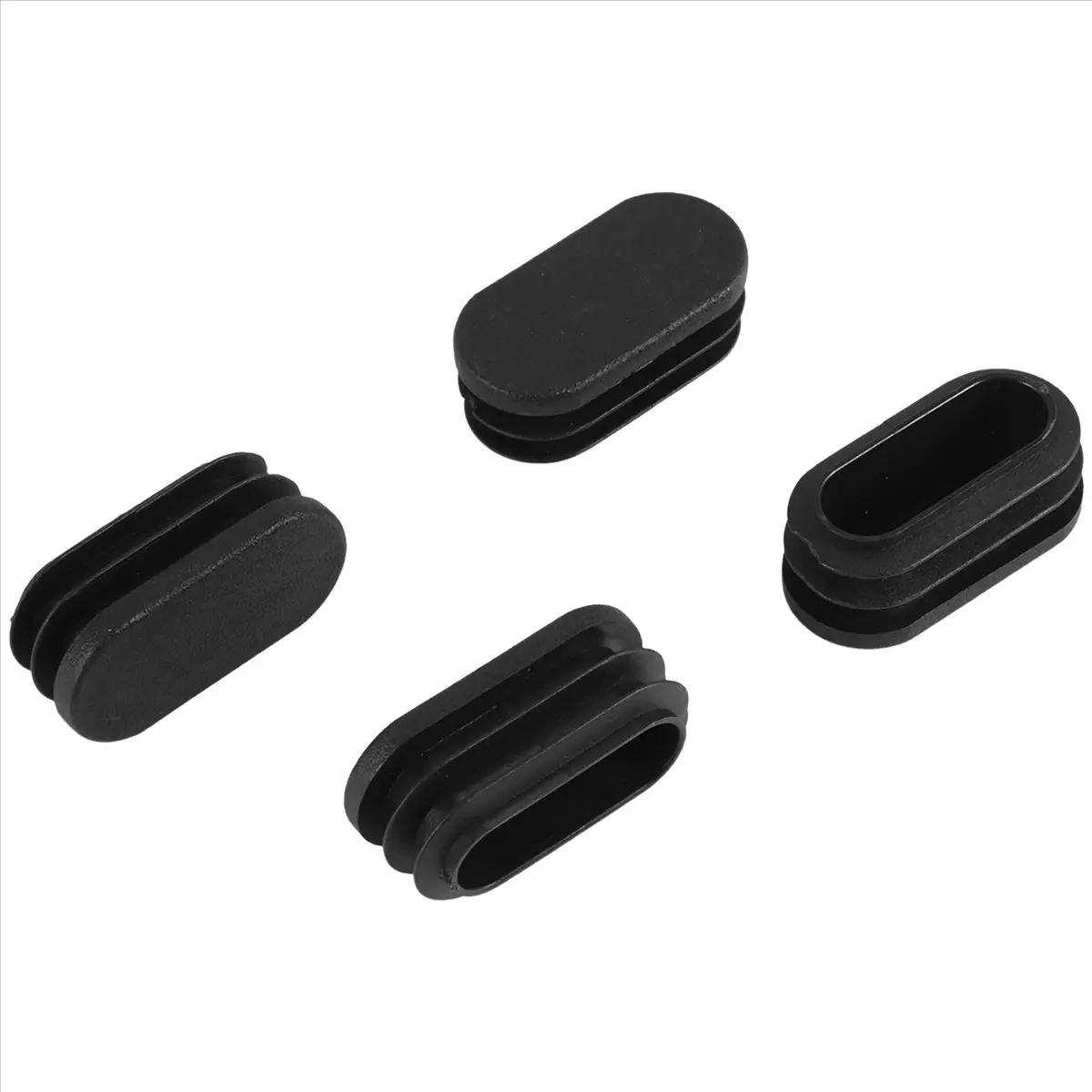 Exquisite- Oval Table Chair Leg Tube Pipe Insert End Cap 40mm x 20mm 20pcs Black