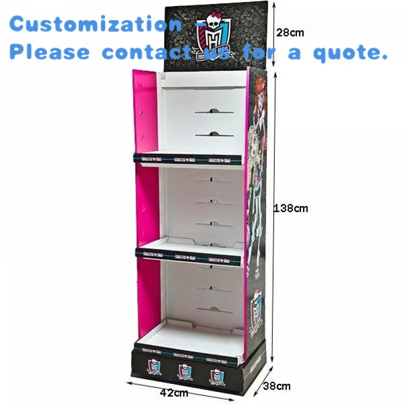 custom.Custom Foldable Cardboard Stand PVC Retail Display Racks Shop Chips Candy Snacks & Food in Supermarket Retail Sto