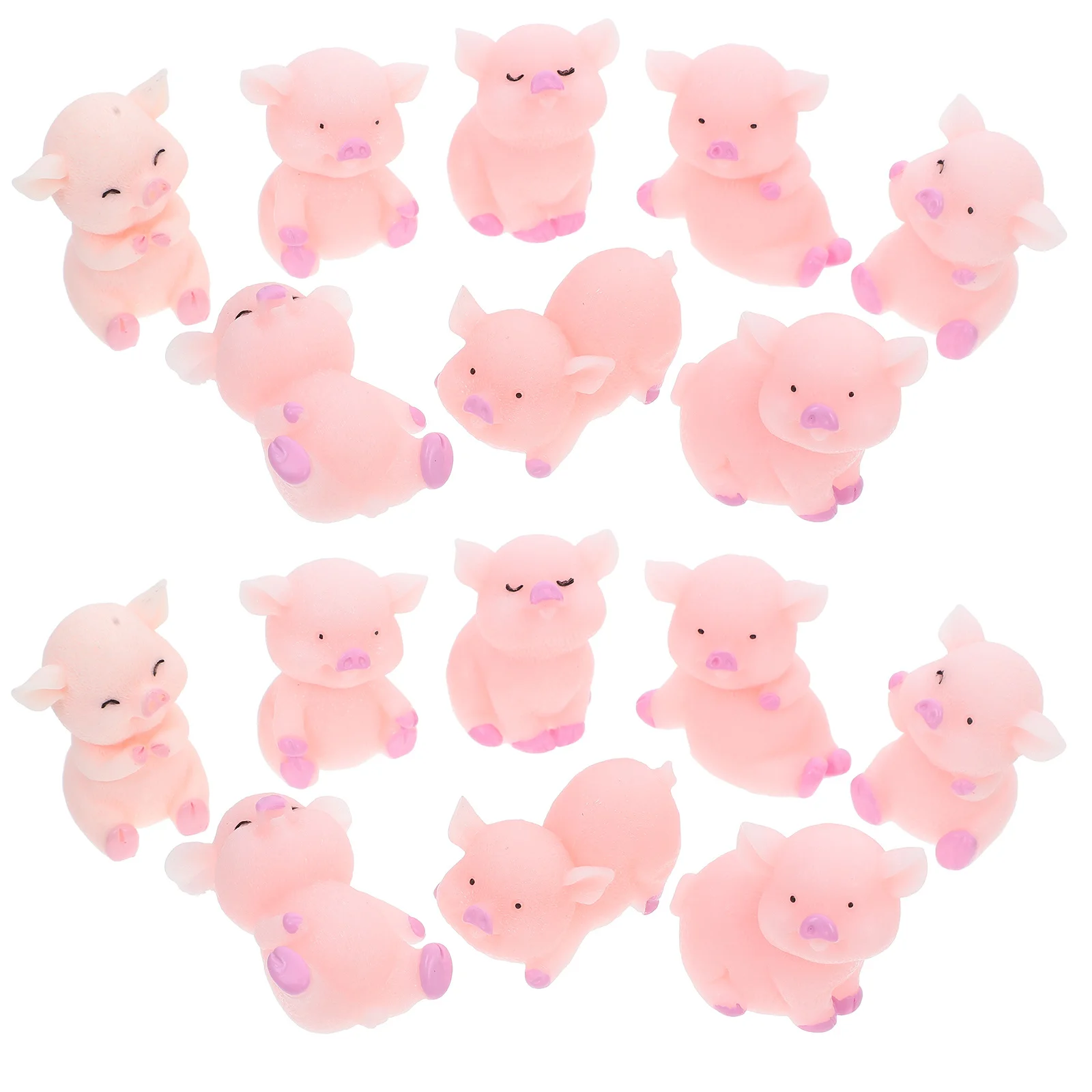 

24Pcs Mini Pig Cake Decorations Resin Car Ornaments Cute Animal Figures for Dashboard Home Office DIY Succulent Plant Pots