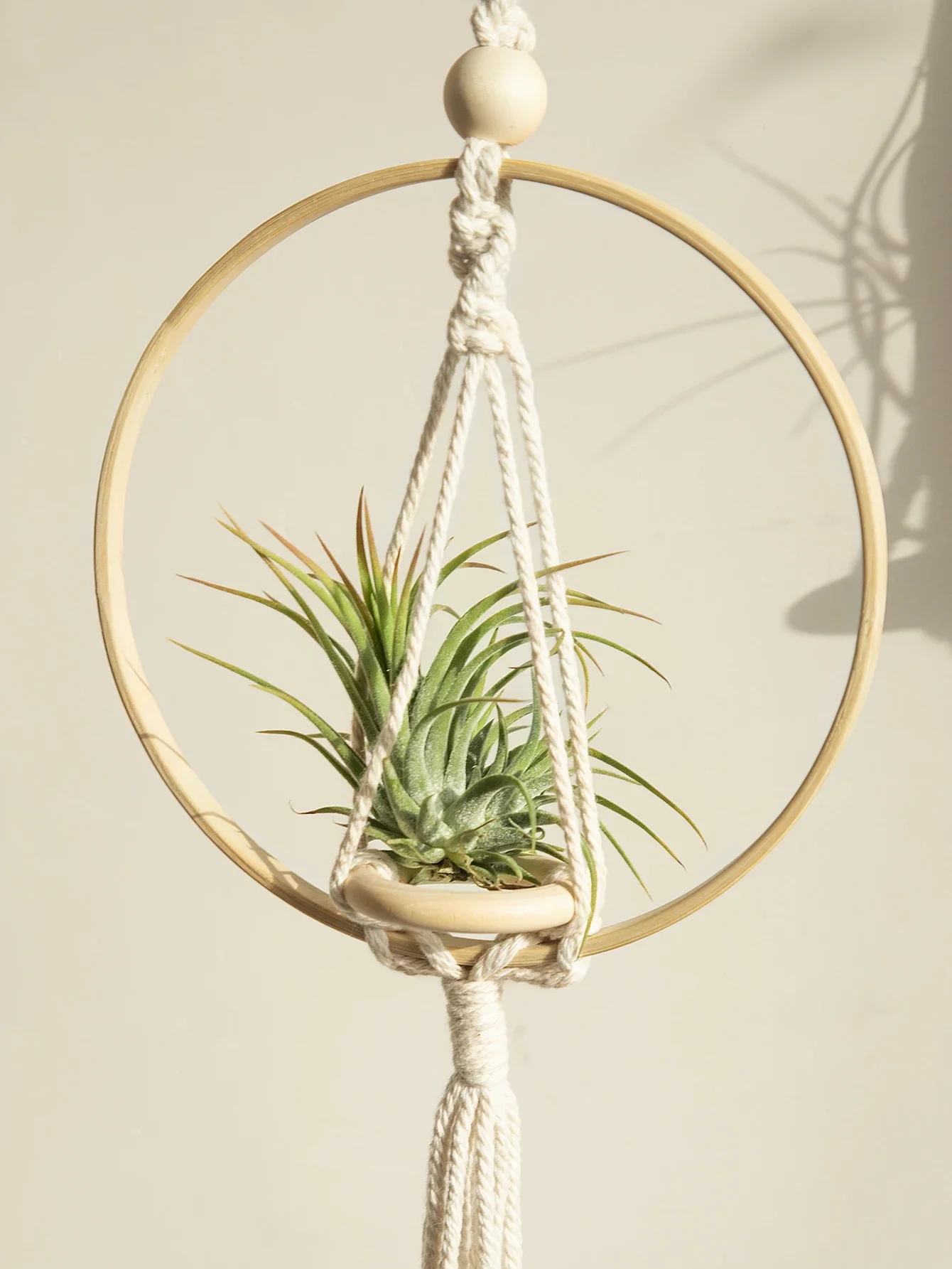 مكرامية الهواء زارع معلق أواني الزهور بوهو ديكور المنزل حبل حامل النبات سلة مغزولة شرفة حديقة غرفة نوم ديكور هدية